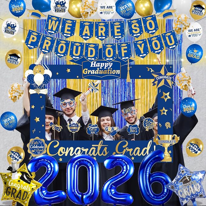 Blue and Gold Graduation Decorations 2026 - Image 8