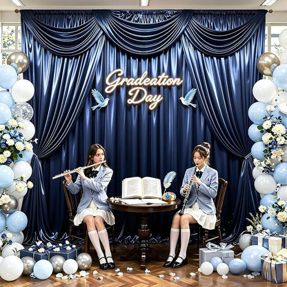 20x10ft Navy Blue Glitter Backdrop Curtain - Image 6