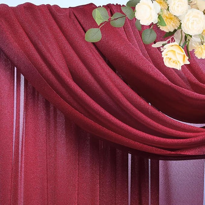 Wedding Arch Draping Fabric Backdrop Drapes 6 Panels, Burgundy | 28.7"x20FT - Image 4