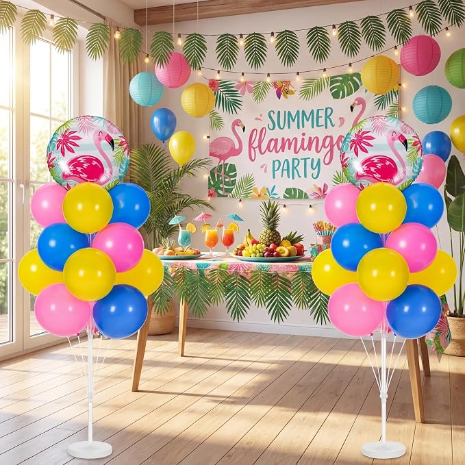 Gejoy 62" 2 Sets Flamingos Balloons Tower Stand Kit, and 2 Flamingos Balloon - Image 4