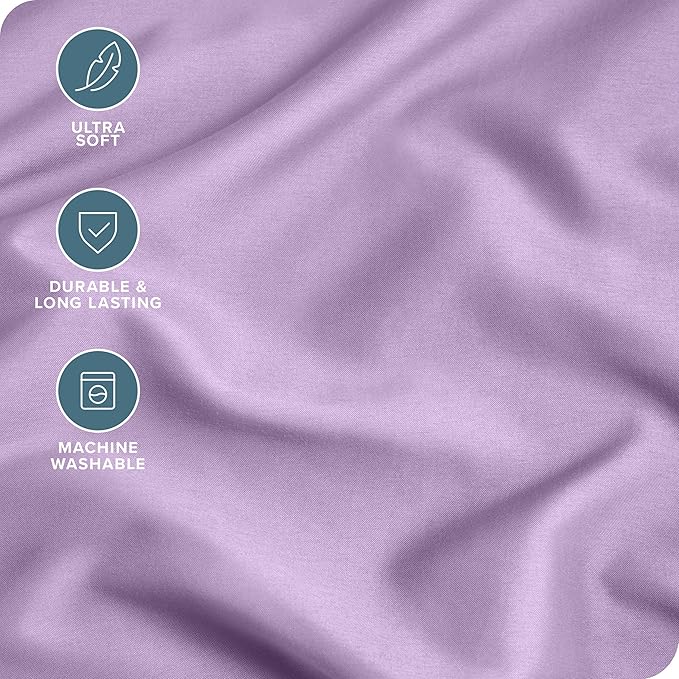 Bare Home Microfiber Body Pillow Cover - Ultra Soft & Cooling - Double Brushed - Envelope Closure - Easy Care (20''x54'' Body Pillow Cover, Lavender)