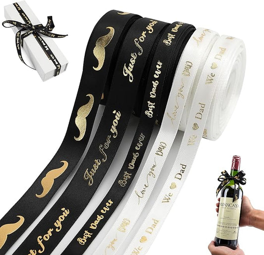 Happy Father's Day Ribbon Fathers Day Decorations Gift Box Wrapping Paper Decor by MEEDEE