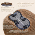 Hair Toppers for Women Real Human Hair,10 inch 30g Light Brown Human Hair Topper for Women 150% Density Silk Base Middle Part Clip in Hair Pieces Straight Hair for Daily Use