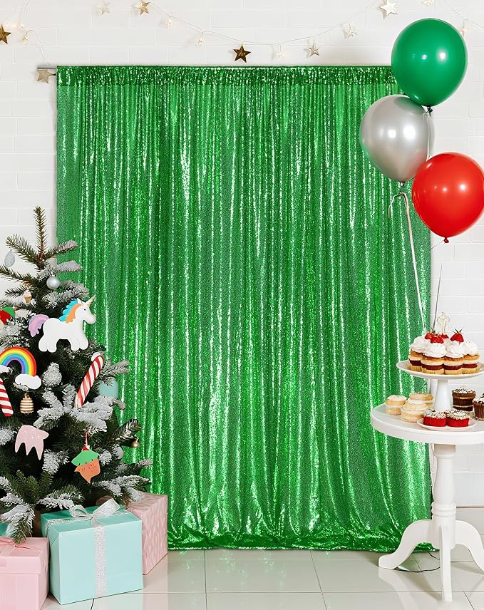Eternal Beauty Green 3mm Sequin Backdrop 10x10 Ft - Image 6