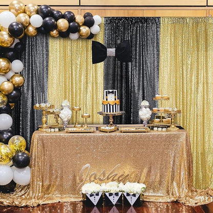 Sugargirl Gold Sequin Backdrop Curtain 6 Panels 2FTx8FT Glitter Gold Background - Image 3