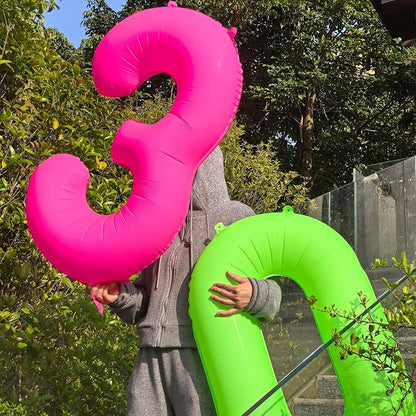 40 in Fluorescent Pink Birthday Balloon Number 5 Pink Fluorescent Number 5 | - Image 4