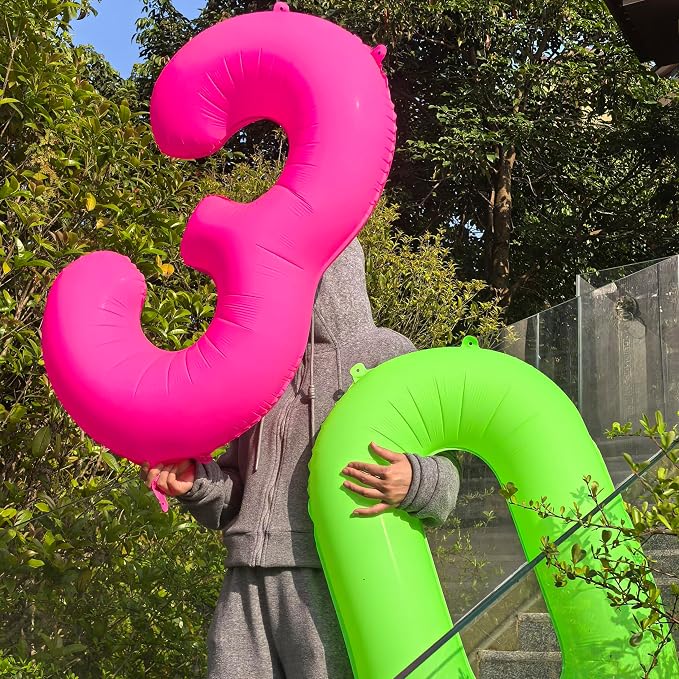 Green Birthday Number 9 Balloon 40 inch Fluorescent Green Number 9 | Helium - Image 6