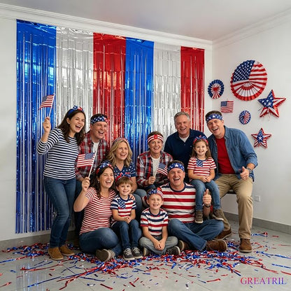 Blue Silver Red Party Streamers - Image 8