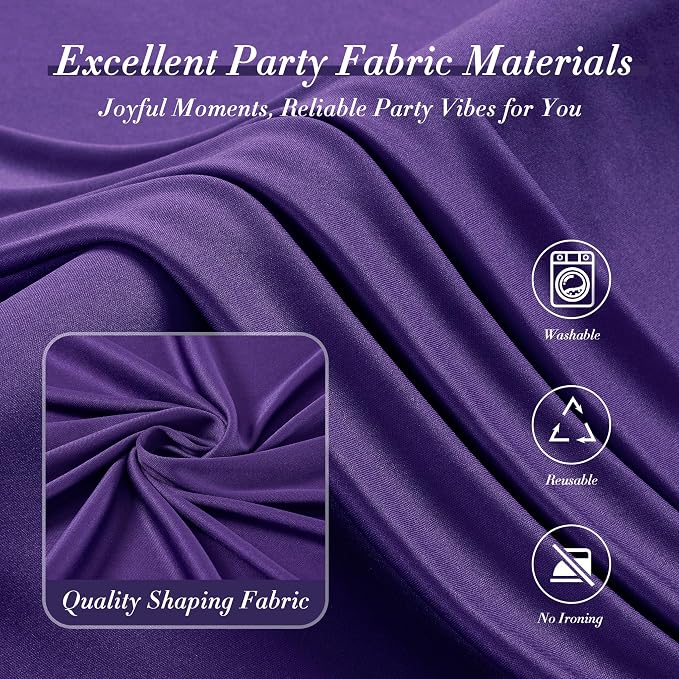 40 ft x 10 ft Wrinkle Free Purple Backdrop Curtain - Image 5