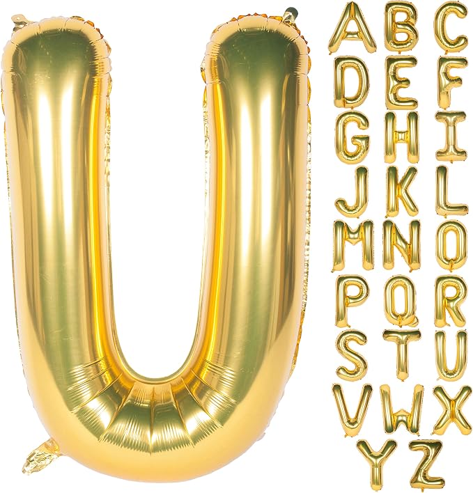 Letter Balloons 40 Inch Giant Jumbo Helium Foil Mylar Gold U | by Exquisitehighqualitypartydecorationstomeetyoureveryneed%EF%BC%81