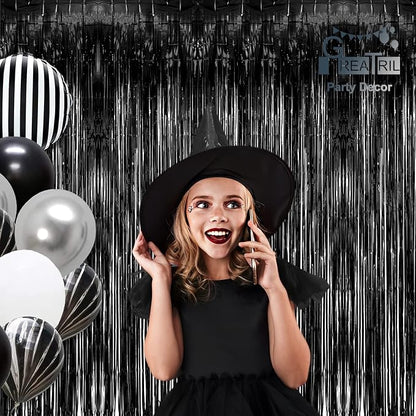 Black Tinsel Backdrop Curtain - Image 2