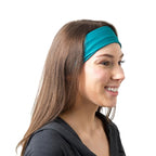 RiptGear Stretch Sport Headband for Women (Solid Teal) — Made of Non-Slip Sweat Wicking Fabric — Great for Yoga, Running or The Gym — Soft Headband Fits Most Head Sizes — (1-Pack)