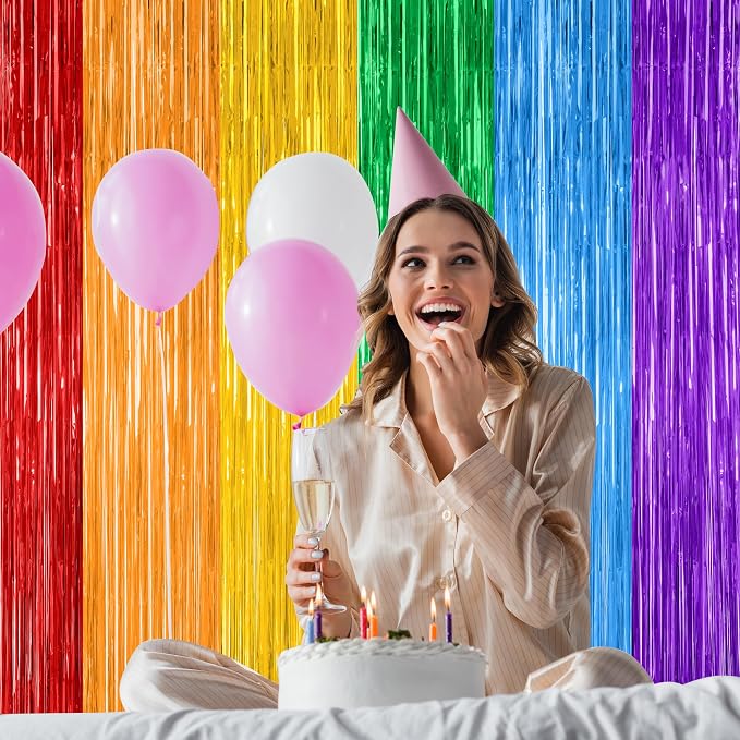 ZATAYE 12 Pack Rainbow Kindergarten Foil Curtain Streamer Decorations | Rainbow - Image 5