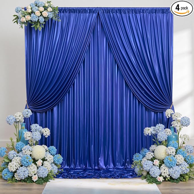 20x10ft Thick Royal Blue Glitter Backdrop Curtain Panels by Outpain
