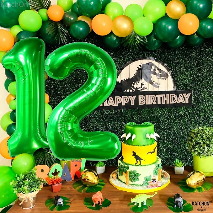 KatchOn Green Number 12 Balloon 40 Inch, 12th Birthday Balloon Decor | 12th - Image 3