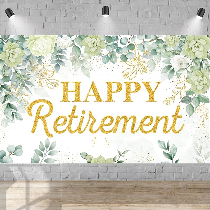 Sage Green Happy Retirement Banner - Image 2