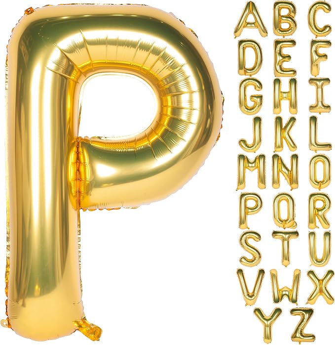 Letter Balloons 40 Inch Giant Jumbo Helium Foil Mylar Gold P | by Exquisitehighqualitypartydecorationstomeetyoureveryneed%EF%BC%81