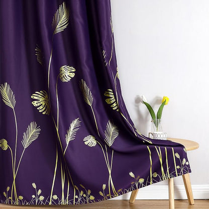Purple Blackout Curtains & Drapes 102 Inch Length 2 Panels Set - Image 7