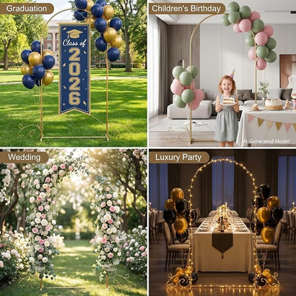 6.6FT Gold Metal Arch Backdrop Stand, Curved Wedding Arch - Image 5
