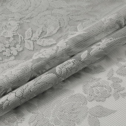 Grey Lace Curtains 63 Inch Length Country Floral Sheer Curtains - Image 7