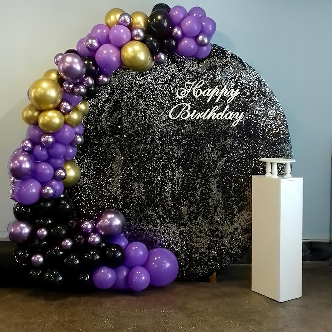 HILAVO Purple Black and Gold Balloon Arch Kit Graduation Balloon Garland Dark - Image 5