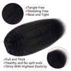 Kinky Straight Clip in Hair Extensions Real Human hair For Women Brazilian Virgin Clip ins Human Hair Extensions 8 pcs 120g/pack(30inch,#1B)