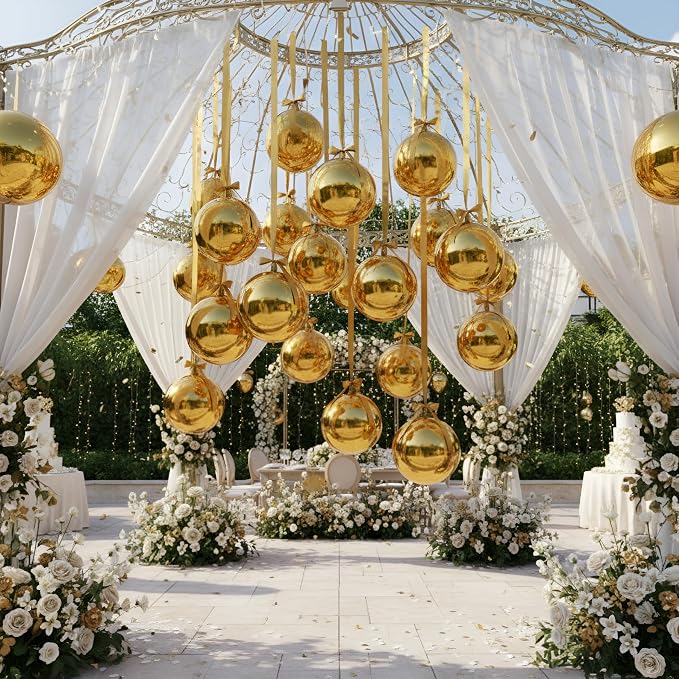 Jenaai 30 Set Round Foil Balloons Bulk 22 Inch 4d Metallic Giant Balloons Set - Image 8