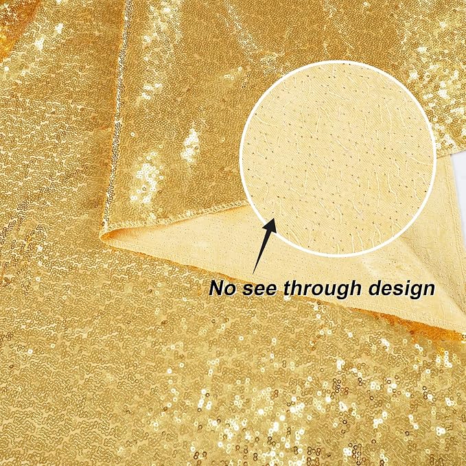 Juya Delight Gold Sequin Backdrop, 6FTx8FT NO See-Through Photobooth Backdrop - Image 4