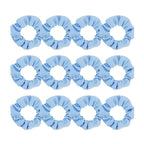 Pack of 12 Cotton Hair Scrunchies Single Jersey Solid Color Ponytail Holders Hair Ties for Girl (Light Blue)