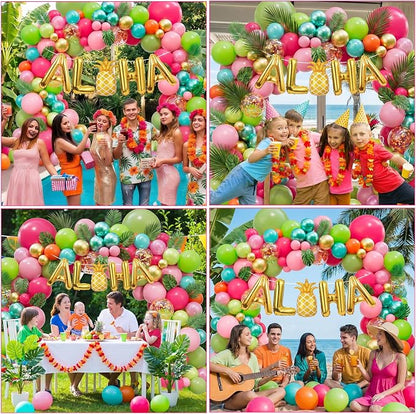 171Pcs Tropical Balloons Arch Garland Kit, Hawaiian Luau Aloha Party Decorations - Image 4