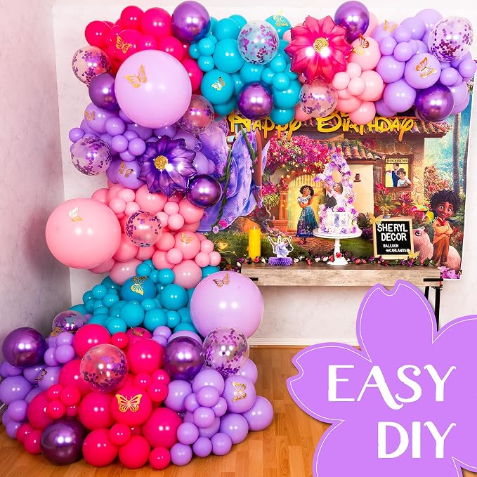 ALL-IN-1 Purple Blue Pink Balloon Arch Kit - Image 5