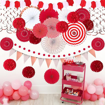 35PCS Party Decorations Paper Fan Hanging Set - Image 2