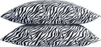 NTBAY 2 Pack Satin King Pillowcases for Hair and Skin, Luxurious and Silky Zebra Printed Pillow Cases with Envelope Closure, 20x36 Inches, Black and White