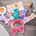 WSYUB Skincare Headband, 6pcs, Tie Dye Color, Soft Coral Fleece, Elastic, Washable, Reusable, For Women, Girls, Facial Makeup, Shower, Exercise, Party Gift