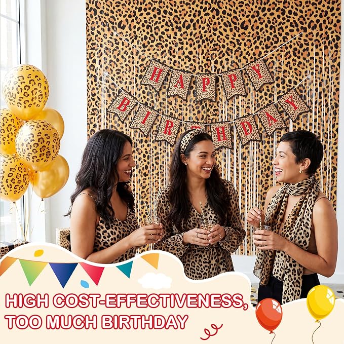 Mooliwe 173 Pcs DIY Custom Banner Foil Curtain Kit, Leopard Print | Cheetah - Image 5