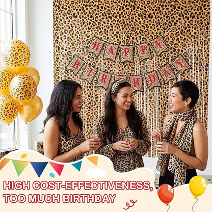 Mooliwe 173 Pcs DIY Custom Banner Foil Curtain Kit, Leopard Print | Cheetah - Image 5