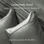 California Design Den King Size Pillowcase Set - 400 Thread Count, 100% Cotton Sateen, Set of 2 Pillow Covers, Soft and Breathable - Grey