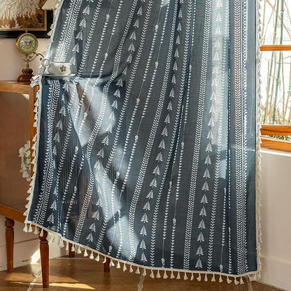 Boho Dark Grey Curtains 72 inch Long - Image 4