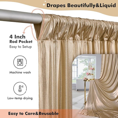 40ftx10ft Shimmer Champagne Sequin Backdrop Curtain - Image 7