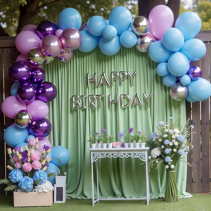 Sage Green Backdrop Curtain Drapes - Image 5