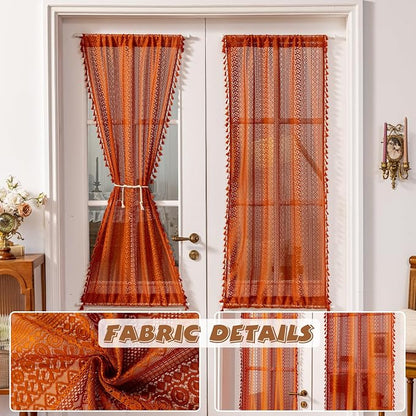 Sutuo Home Terracotta French Door Curtains 72 Inches Long - Image 6