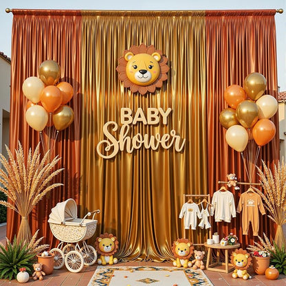 10x10 ft Terracotta Glitter Backdrop Curtain - Image 6