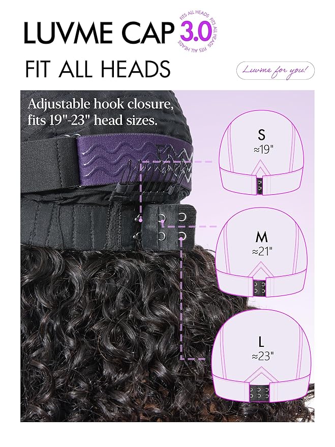 LUVME HAIR Curly Deep Wave Glueless Lace 100% Human Hair Short Wigs 14 Inches Pre Cut Plucked Hd Lace Wig Ready To Go Natural Color Bleached Knots Side Part Black Wigs 14 Inches
