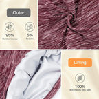 Silk Satin Lined Bonnet Sleep Cap - Adjustable Stay on All Night Hair Wrap Cover Slouchy Beanie for Curly Hair Protection for Women and Men - Heather Burgundy