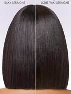 LUVME HAIR 14 Inch Light Yaki Straight Bob Wig with Bangs Human Hair Realistic HD Lace Short Black Bob Wigs, Ready to Go Blunt Cut Bob Wig Glueless 180 Density