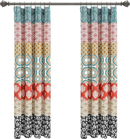 Lush Decor Bohemian Stripe Window Curtain Panels, Pair 52" W x 63" L Turquoise - Image 7