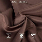 NTBAY Zippered Satin Pillow Cases for Hair and Skin, Luxury Queen Hidden Zipper Pillowcases Set of 2, 20x30 Inches, Dark Brown