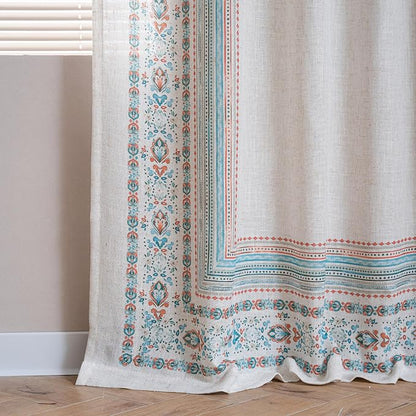 MYSKY HOME Boho Floral Curtains & Drapes 2 Panels - Image 3