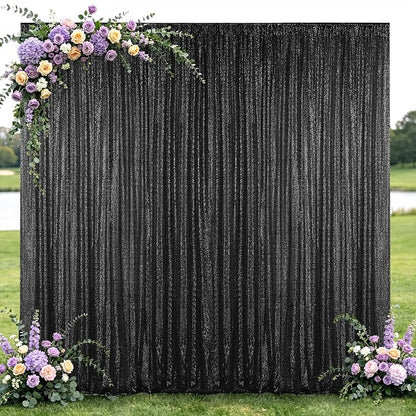 Hahuho Black Sequin Backdrop Curtain, Party Decoration（1 Panels, 4FT x 8FT by Hahuho
