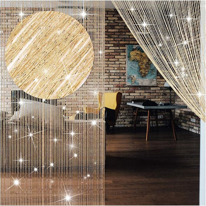 WILLBOND 4 Pcs String Curtains Glitter Fringe Curtains by Willbond+Technology+Limited